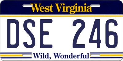 WV license plate DSE246