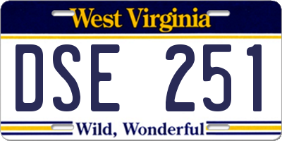 WV license plate DSE251