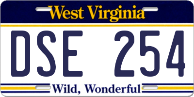 WV license plate DSE254