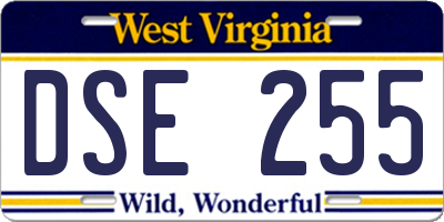 WV license plate DSE255