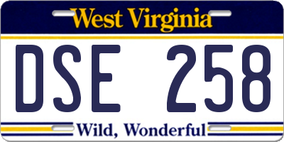 WV license plate DSE258