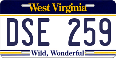 WV license plate DSE259