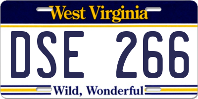 WV license plate DSE266