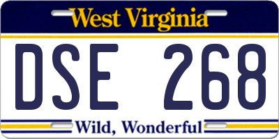 WV license plate DSE268