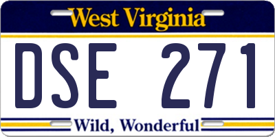 WV license plate DSE271