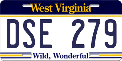 WV license plate DSE279