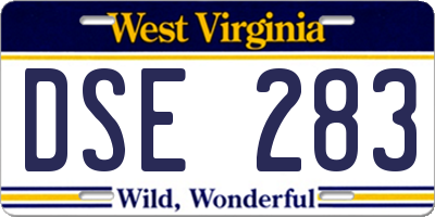 WV license plate DSE283