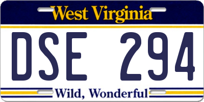 WV license plate DSE294