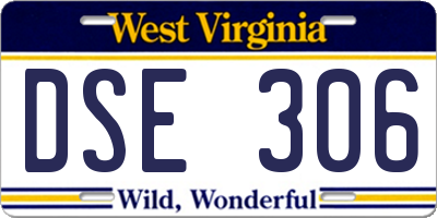 WV license plate DSE306