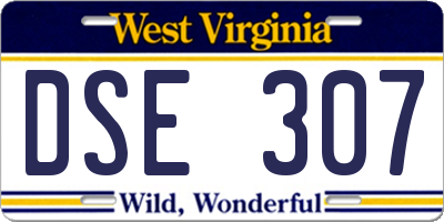 WV license plate DSE307
