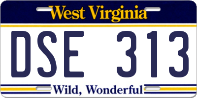 WV license plate DSE313