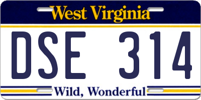 WV license plate DSE314