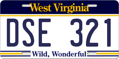 WV license plate DSE321