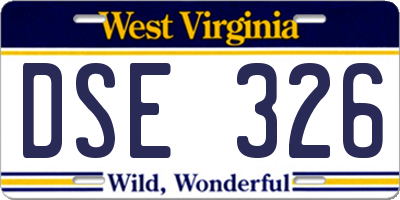 WV license plate DSE326