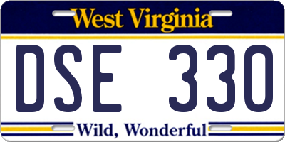 WV license plate DSE330
