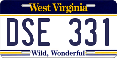 WV license plate DSE331