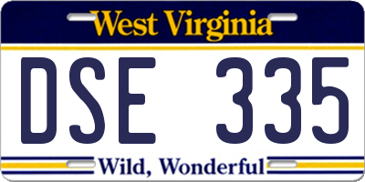 WV license plate DSE335