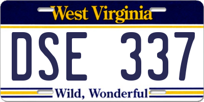 WV license plate DSE337