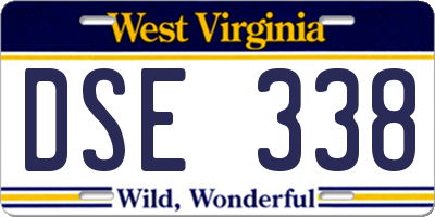 WV license plate DSE338