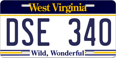WV license plate DSE340