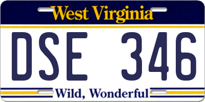 WV license plate DSE346