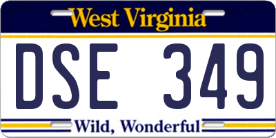 WV license plate DSE349