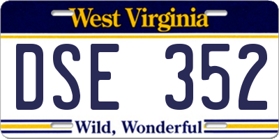 WV license plate DSE352