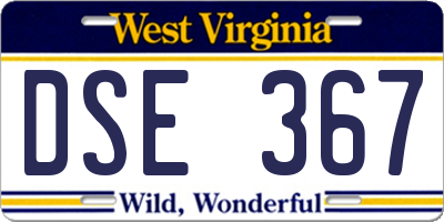 WV license plate DSE367