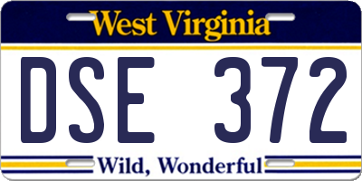 WV license plate DSE372
