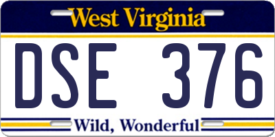 WV license plate DSE376