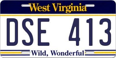 WV license plate DSE413