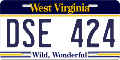 WV license plate DSE424