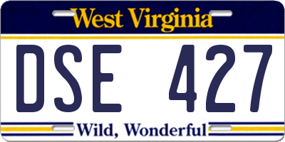 WV license plate DSE427