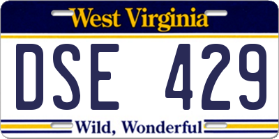 WV license plate DSE429