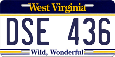 WV license plate DSE436