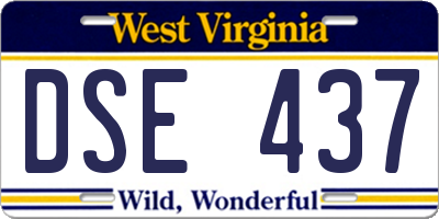 WV license plate DSE437