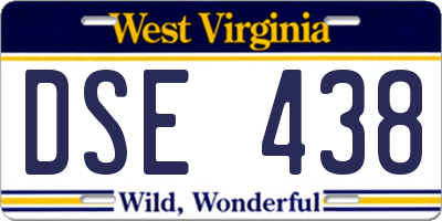 WV license plate DSE438
