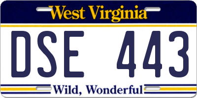 WV license plate DSE443