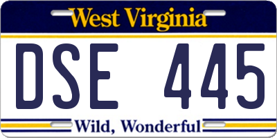 WV license plate DSE445