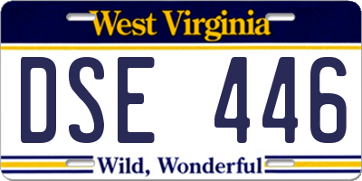 WV license plate DSE446
