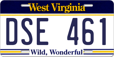 WV license plate DSE461