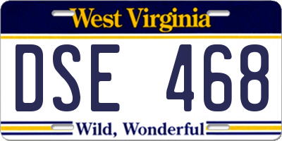 WV license plate DSE468