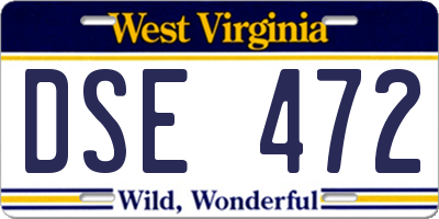 WV license plate DSE472