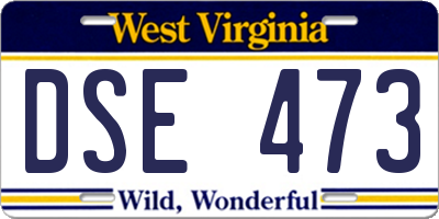 WV license plate DSE473