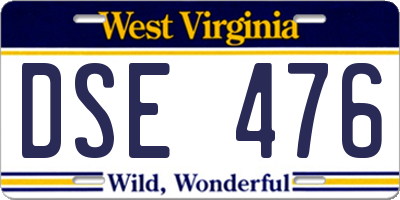 WV license plate DSE476