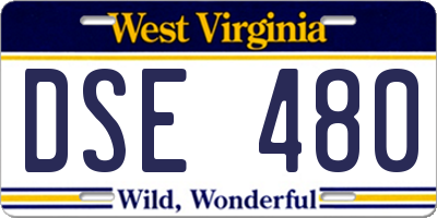 WV license plate DSE480