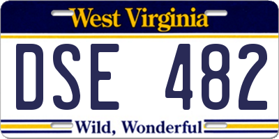WV license plate DSE482