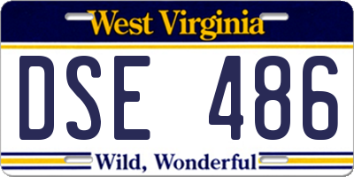 WV license plate DSE486