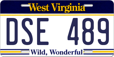 WV license plate DSE489