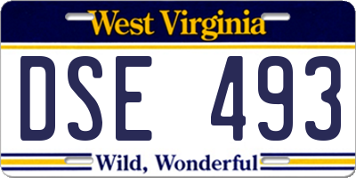 WV license plate DSE493